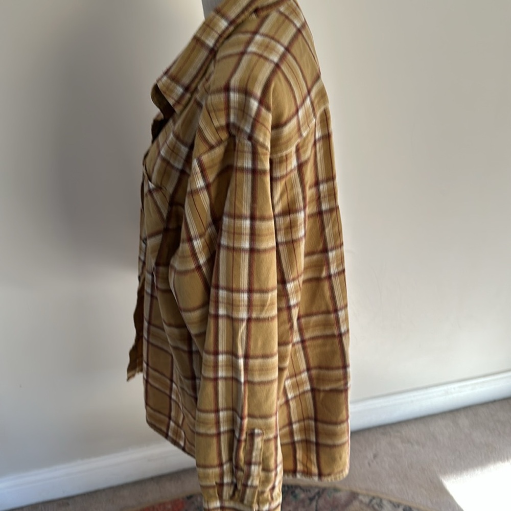 John Blair Vintage Plaid Flannel Shirt XL Yellow - Picture 4 of 7